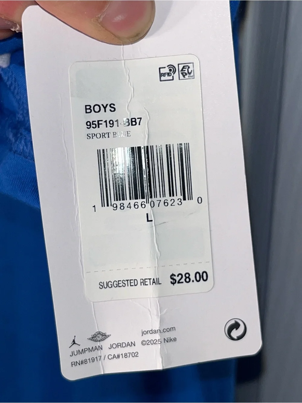 $28 Nike AIR JORDAN FLIGHT JUMPMAN T- Shirt BOYS Short Sleeve BLUE Large L 🏀